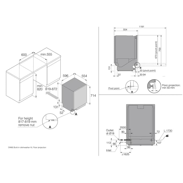 Detalle 2 de Asko DBI745MIQ.W lavavajillas 14 servicios