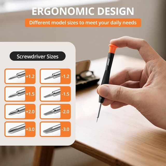 Detalle de JOREST Brillen Reparatur Werkzeug Kit – Schraubendreher, Pinzette & Nasenpads für Brillen und Sonnenbrillen