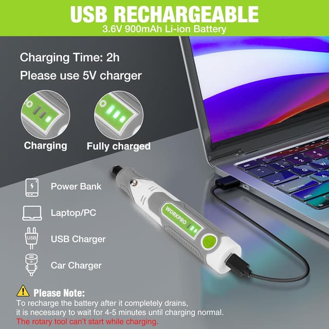 Thumbnail 6 de WORKPRO Mini Cordless Rotary Tool 3.6V