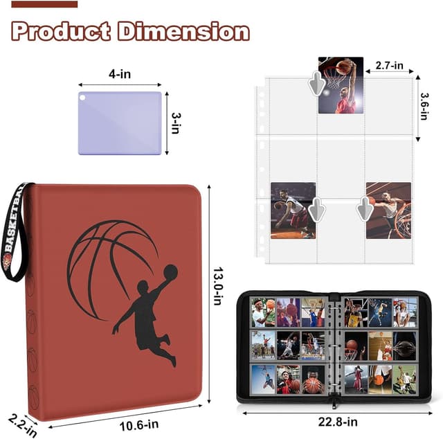 Detalle 1 de Mlikero Basketball Card Binder 720-Pocket (3-Ring) with Display Wristband