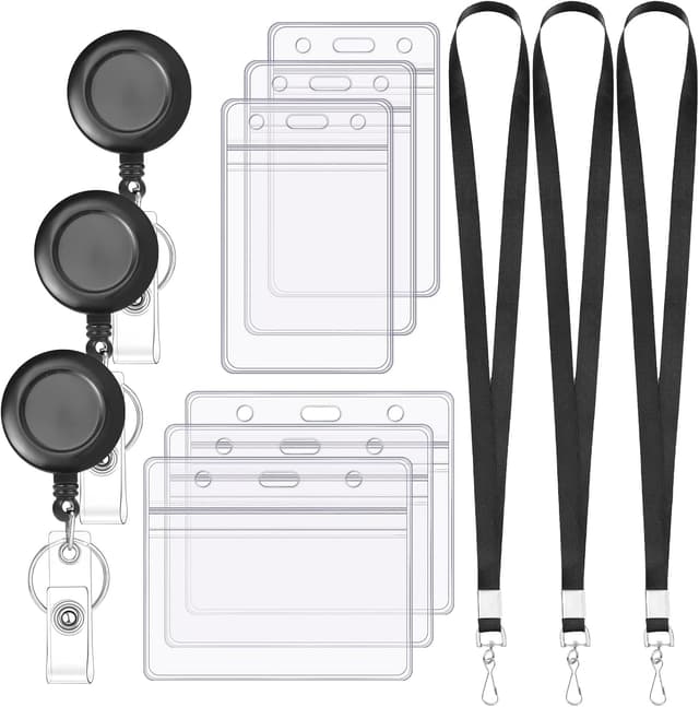 Detalle de 3 Set Lanyards Retractable Badge Reels 23.6in