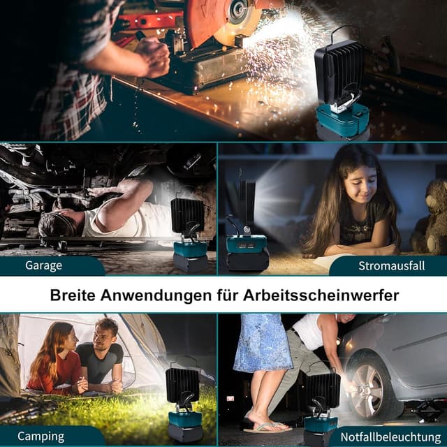 Detalle 2 de Akku Arbeitsleuchte für Bosch 18V 48 W
