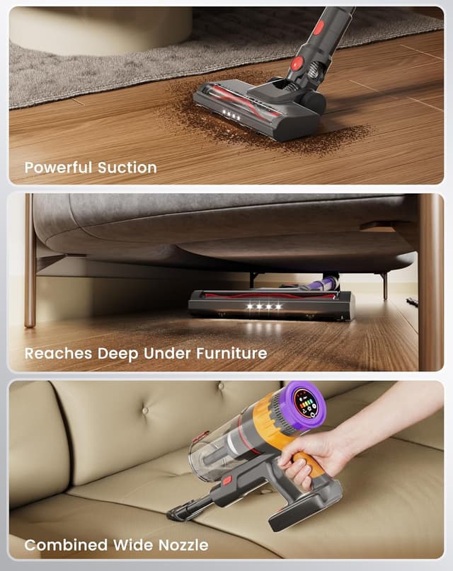 Detalle de Lefant V1 cordless vacuum, 40000Pa suction