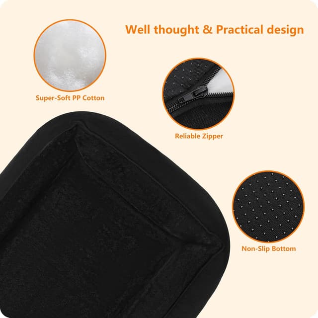 Detalle 2 de HMTOPE Hundebett / Hundesofa 120 x 90 cm, abnehmbar und waschbar, schwarz