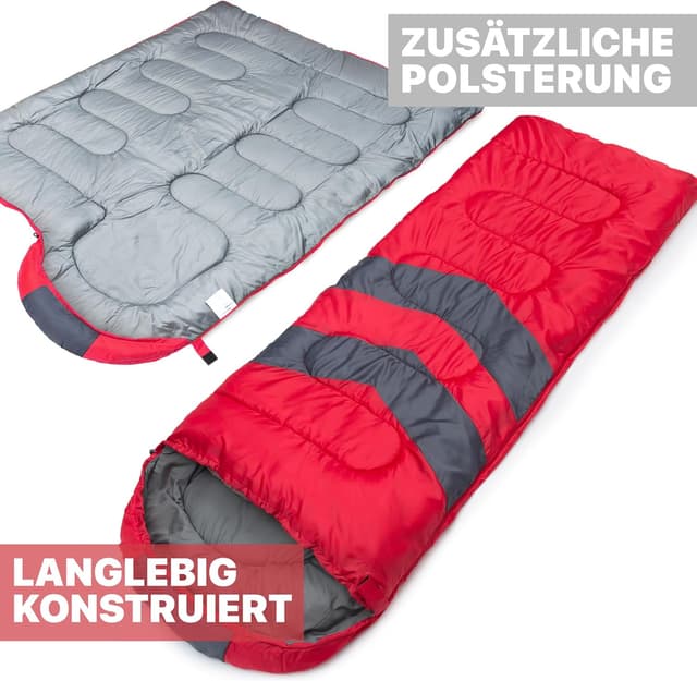 Detalle de MalloMe Schlafsack Outdoor für Erwachsene und Kinder – Winter, leicht & wasserdichtes Deckenschlafsack-Design
