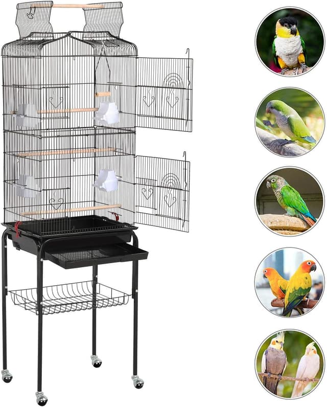 Thumbnail 2 de Yaheetech Large Bird Cage Open Play Top Parrot Cage
