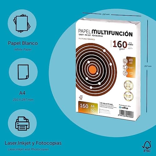 Detalle 2 de m-office Folios A4 160 g — 400 hojas 📄