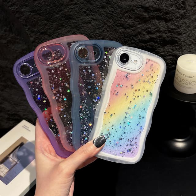 Thumbnail 6 de ZTOFERA Handyhülle für iPhone SE/8/7 (4,7") – transparente TPU-Hülle mit Wellenrahmen & Sternen