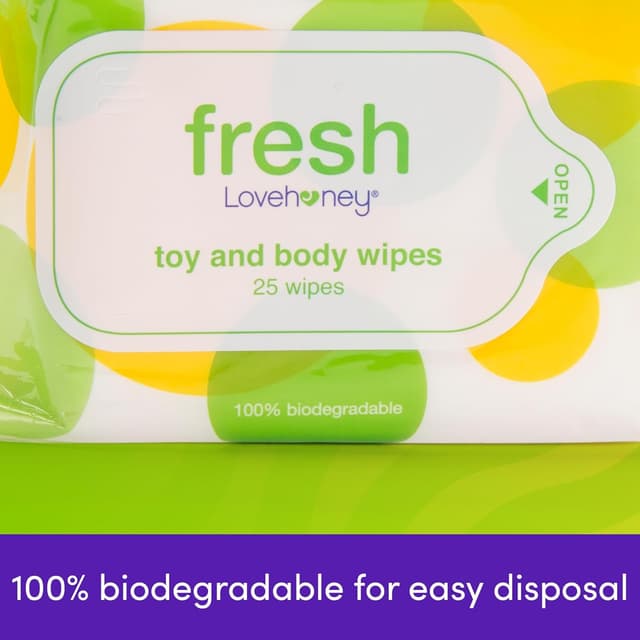 Thumbnail 6 de LoveHoney Fresh Toy & Body Wipes with Soothing Aloe Vera, resealable pack of 25