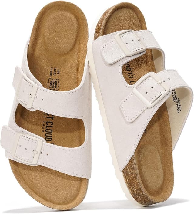 Detalle de Venita Project Cloud Women’s Genuine Leather Memory Foam Flat Sandals