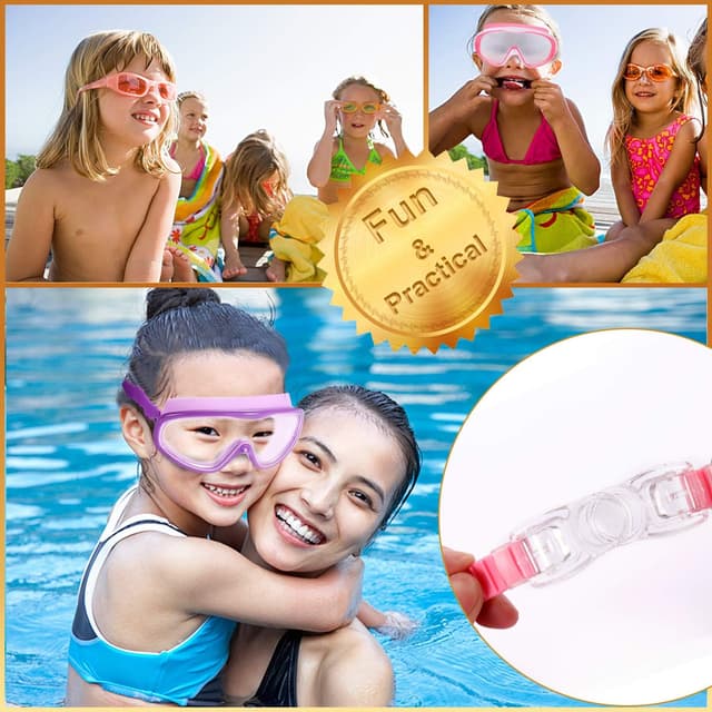 Thumbnail 6 de Yizerel 2 Pack Kids Swim Goggles (Ages 3–15) – Wide Vision, Anti-Fog, UV Protected