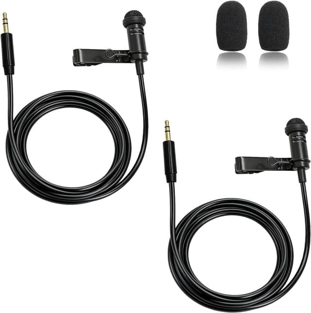 Detalle de SPTSSWET 2-pack Lavalier Microphone for 3.5mm TRS wireless systems (omnidirectional wired clip-on)