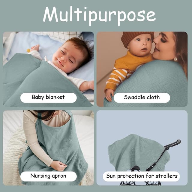 Detalle 2 de Aolso nursing cover 100% cotton muslin