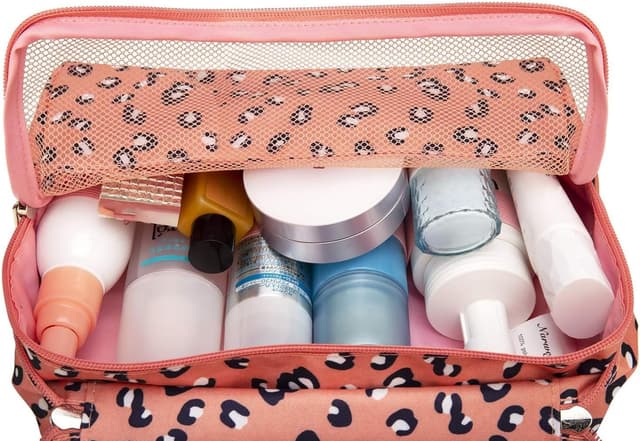 Detalle de Kulturtasche Damen Groß zum Aufhängen – gepolsterter Kulturbeutel für Damen & Herren, wasserabweisend, mit Haken und Organizer