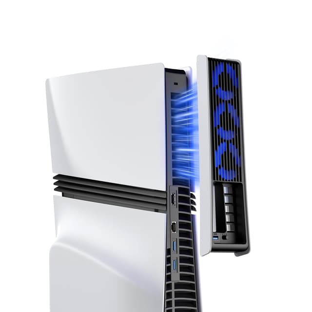 Detalle de KIWIHOME Kühllüfter für PS5 Pro (Disc & Digital) mit regelbarer Geschwindigkeit, Auto-Modus und USB 3.0-Port