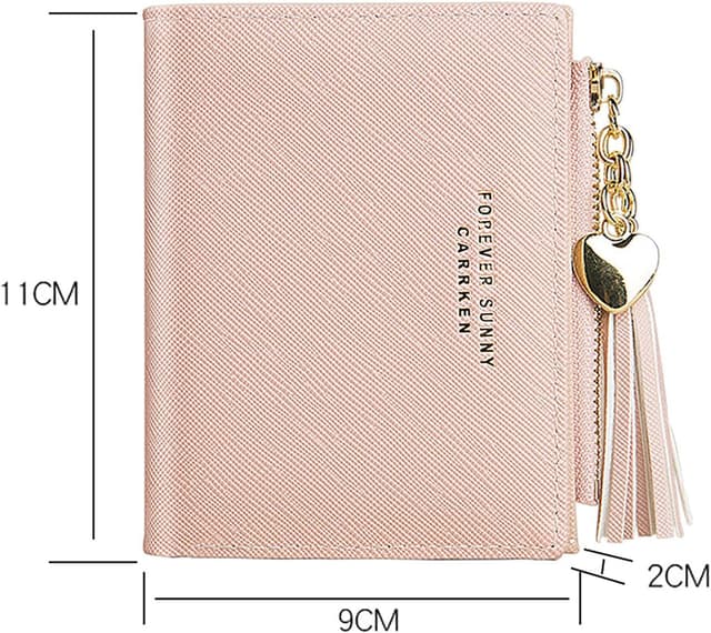 Detalle de ZhengYue Purse for Women – small leather wallet with RFID blocking, zipper coin pocket and card slots