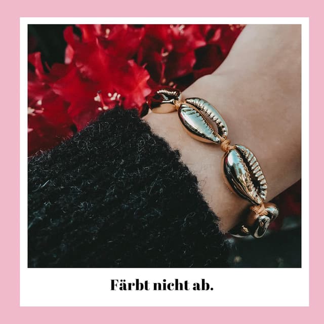 Detalle de GD GOOD.designs bracciale conchiglia regolabile da uomo, doratura 18K