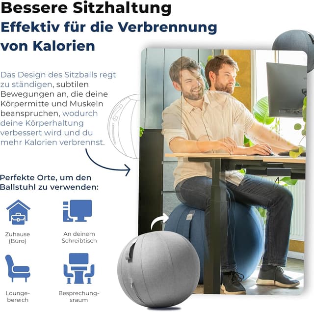 Thumbnail 4 de Backerz Sitzball Büro Ergonomisch 75 cm