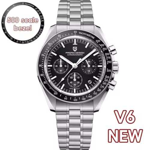 Detalle 2 de LACZ DENTON Pagani para Hombre: reloj de diseño con cronógrafo analógico, cuarzo y resistencia al agua 100 m