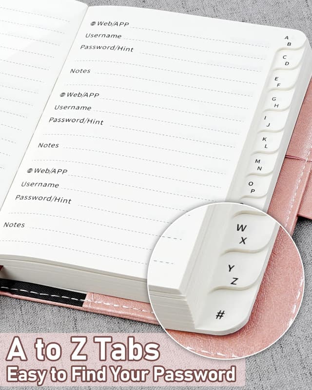 Thumbnail 6 de WEMATE Passwortbuch mit Schloss, 600+ Plätze