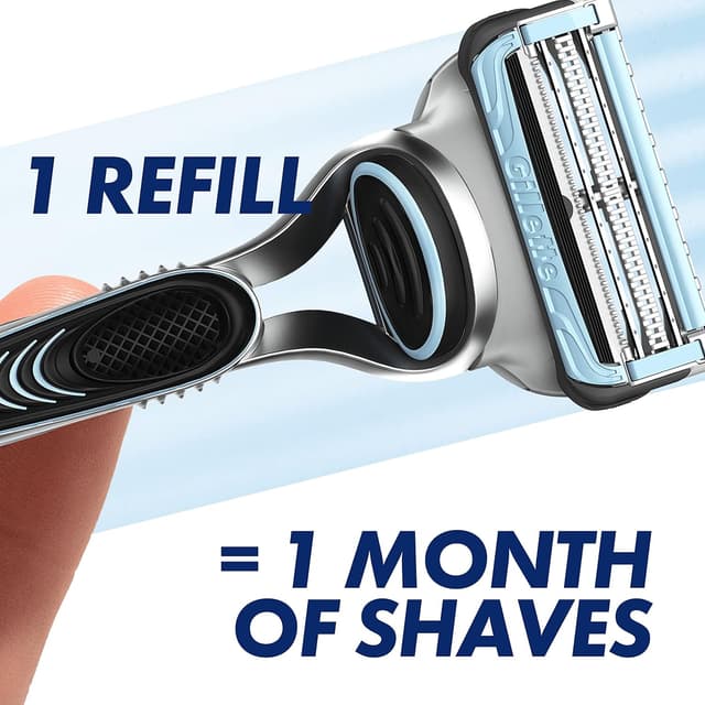 Detalle de Gillette SkinGuard Sensitive Razor for Men with SkinGuard protection and 10 blade refills