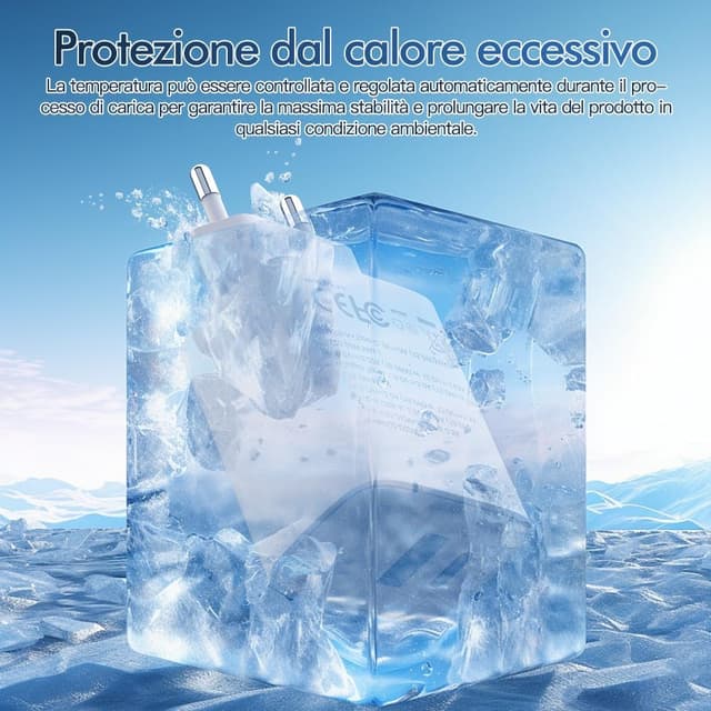 Detalle de Caricatore USB-C multi-alimentazione PD 20W + QC 3.0 con testina di ricarica rapida (standard europeo) per iPhone, iPad e Samsung Galaxy