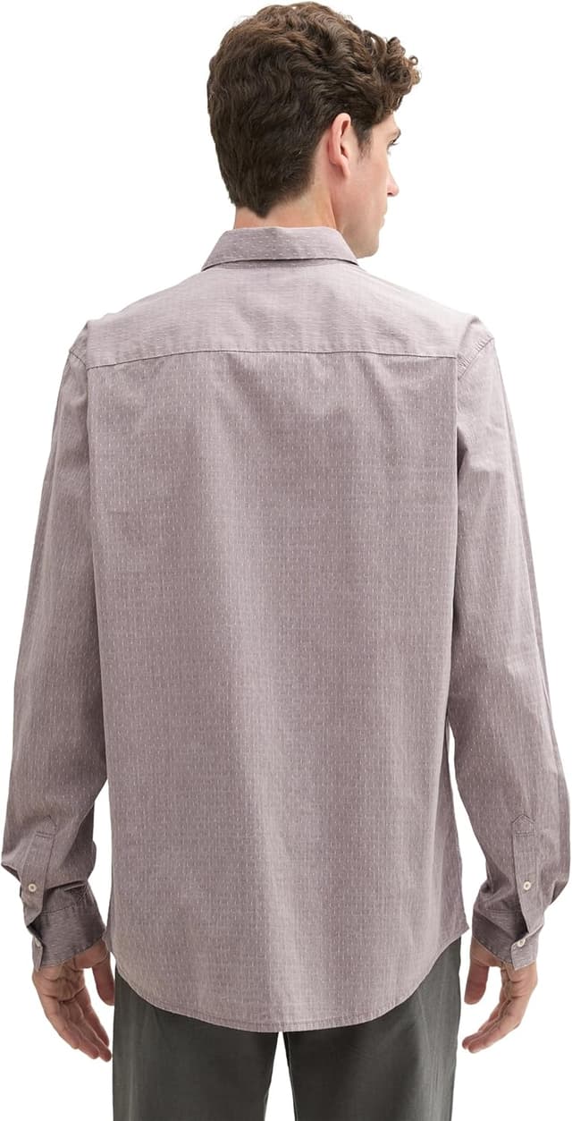 Detalle de TOM TAILOR Camicia Uomo in chambray di cotone con taschino sul petto