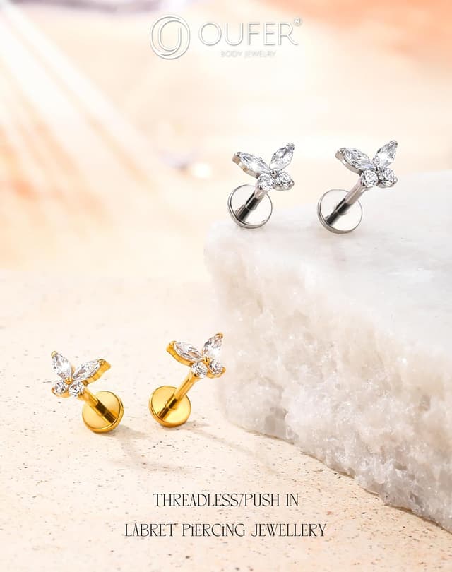 Thumbnail 2 de OUFER Boucles piercing lèvres 18G 6/8mm