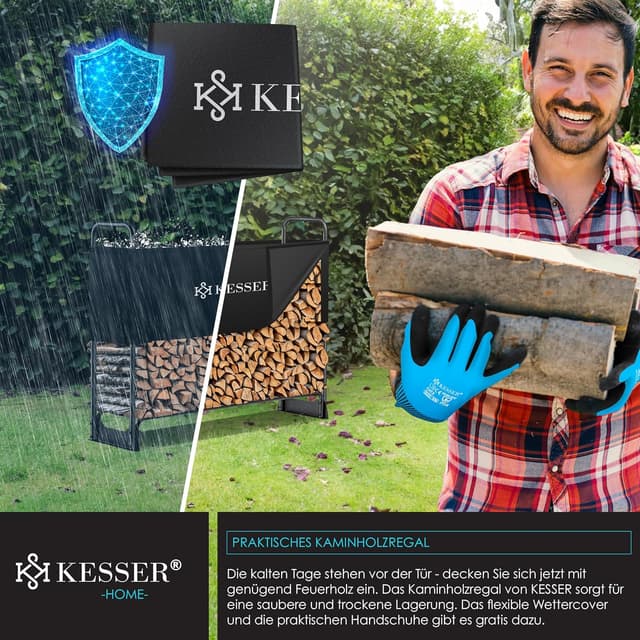 Thumbnail 5 de KESSER® Kaminholzregal 130x36x117 cm 🪵