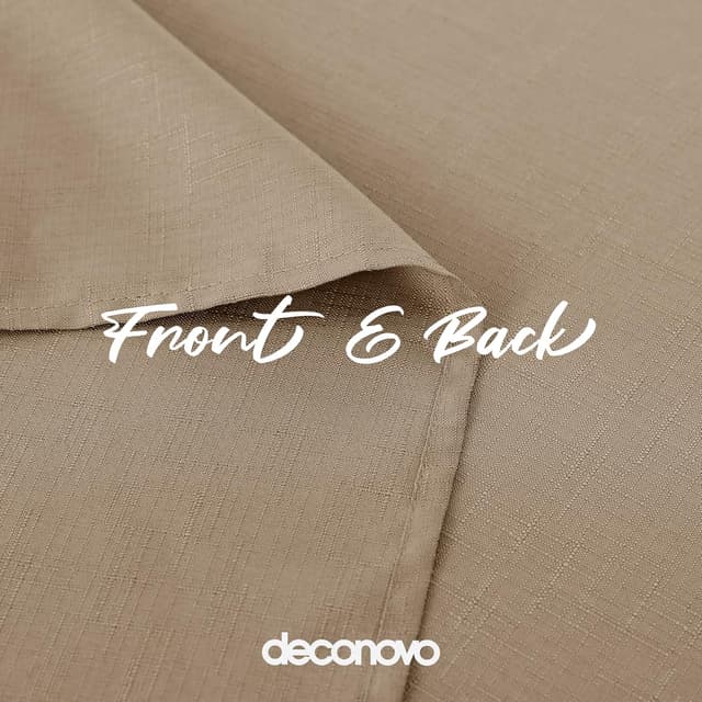 Detalle 2 de Deconovo tovaglia impermeabile rettangolare in poliestere 130x280 cm tinta unita Taupe chiaro