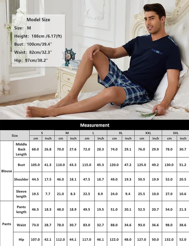 Detalle de Pyjama coton homme Litherday, court