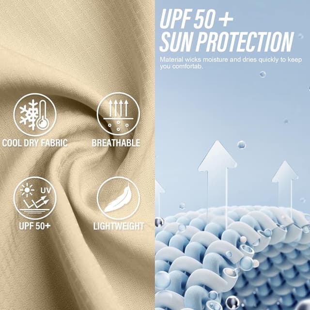 Detalle 2 de yeyity Outdoor Langarm Staffel Safari Hemd UPF50 UV Schutz Funktionshemd für Wandern