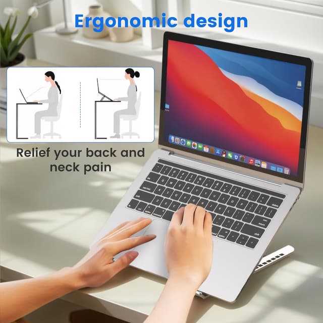 Detalle de GrandMil adjustable laptop stand for desks