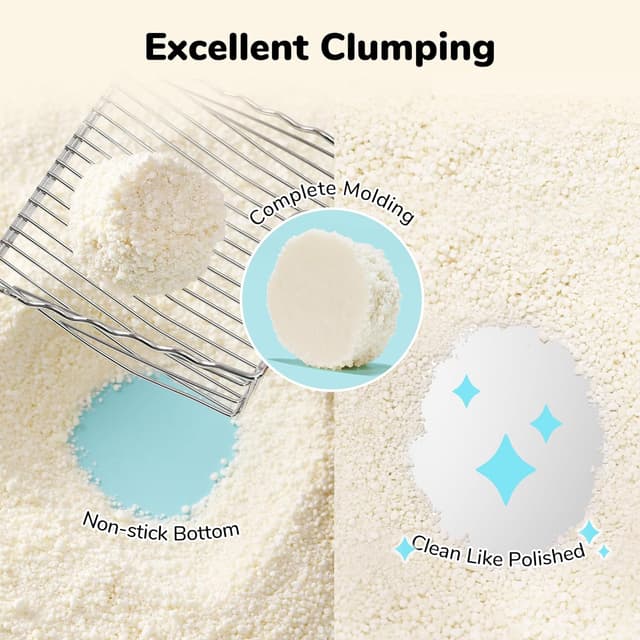 Detalle 2 de FUKUMARU Cassava Cat Litter (Unscented) strong clumping, low dust, plant-based bulk – 2.7kg x 4 bags