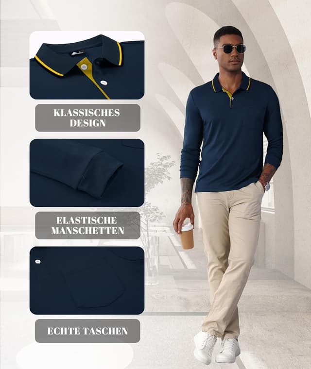 Thumbnail 3 de SwissWell Polo Uomo Manica Lunga Traspirante