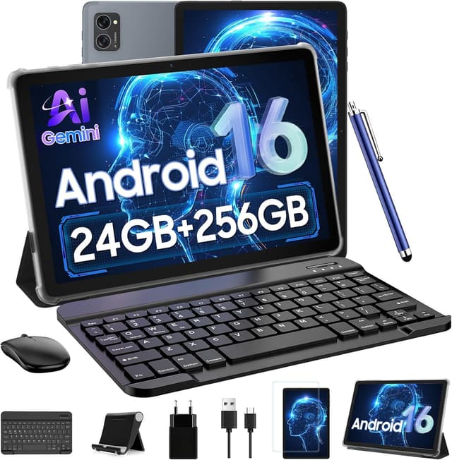 Detalle de TABWEE T20 10-inch Android 16 AI Tablet (24GB + 256GB, up to 2TB, 5G, FHD) with Pen & Keyboard Kits