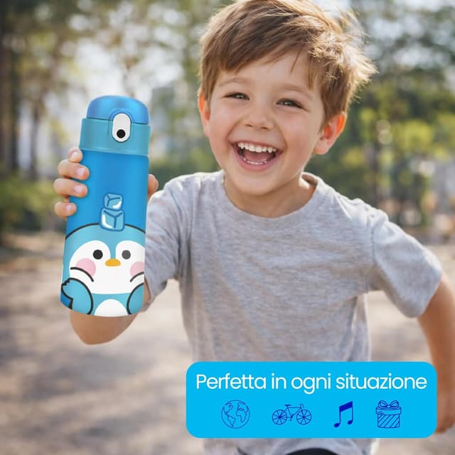 Thumbnail 6 de Cartomania Borraccia termica Chill & Refill da 460 ml con cannuccia, tema pinguino