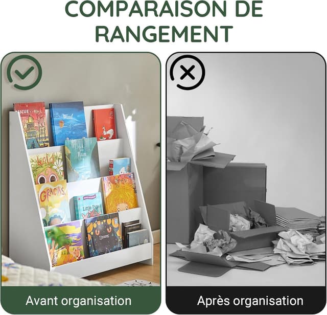 Thumbnail 4 de SoBuy KMB32-W bibliothèque enfant 80x30x88 cm
