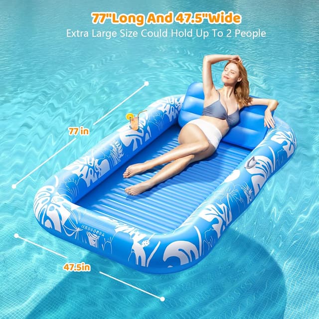 Detalle de Inflatable tanning pool lounger 77 x 48