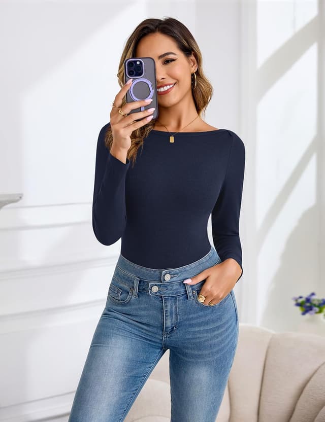 Thumbnail 1 de Aottori Camiseta Cuello Barco Mujer Slim Fit