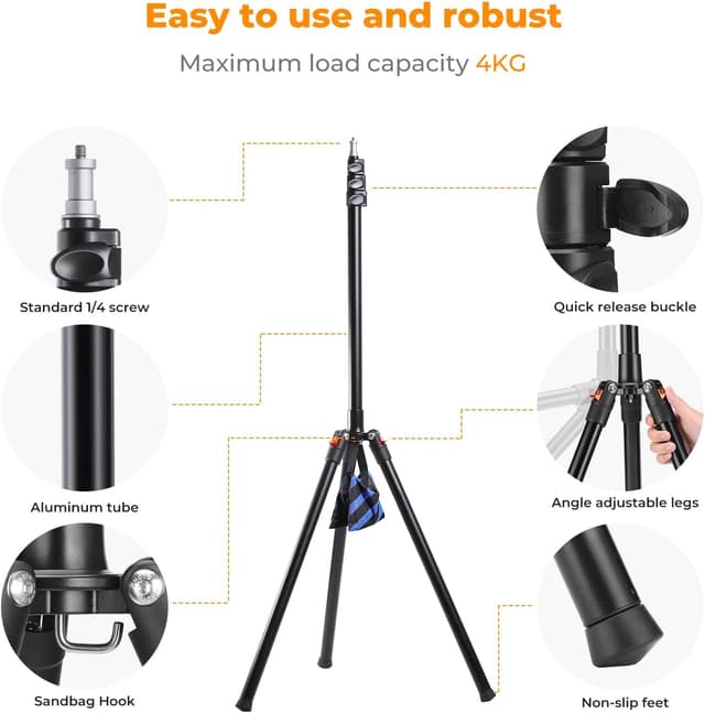 Thumbnail 1 de K&F CONCEPT Aluminum Heavy Duty Stand 2.3m