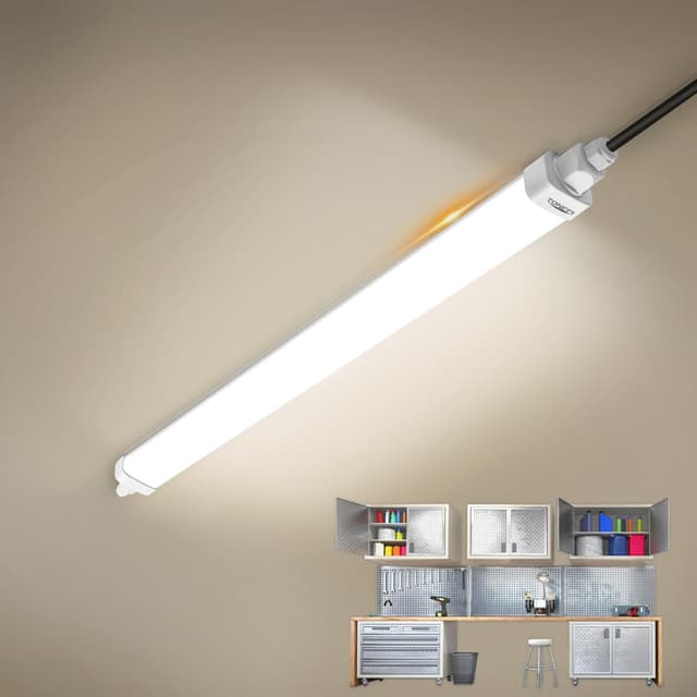 Detalle de TONFFI LED Feuchtraumleuchte 60 cm (IP65) 18 W, 1.800 lm, neutralweiß 4.000 K – verknüpfbar