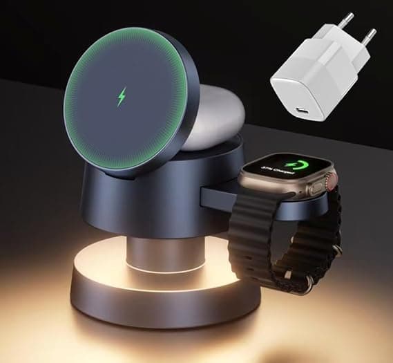 Detalle de iVANKY iPhone 16 4-en-1 Cargador Inalámbrico MagSafe