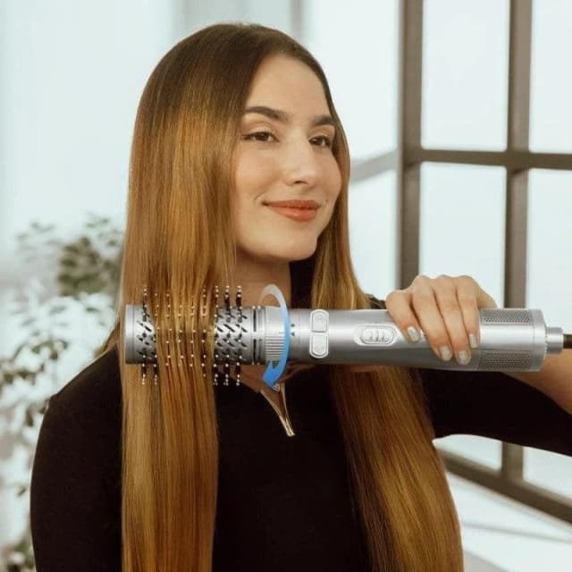 Detalle 2 de Cecotec CeramicCare 6in1 Gyro cepillo de aire rotativo 1100W con 6 cabezales cerámico