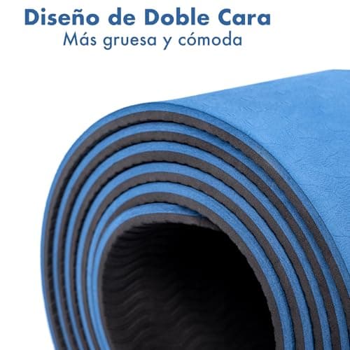 Detalle 1 de T-LOVENDO Esterilla de yoga TPE Azul