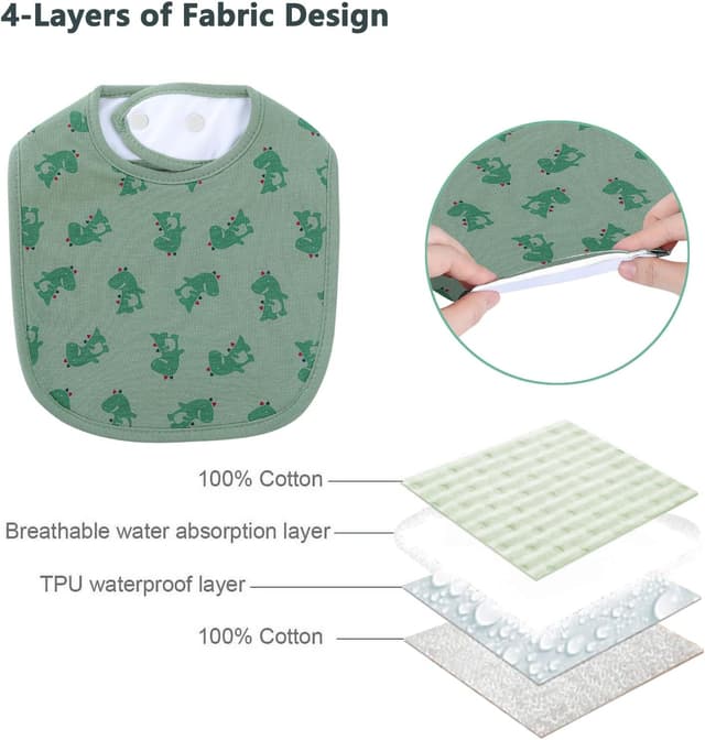 Detalle de Hakochia Waterproof Baby Bibs 10-Pack