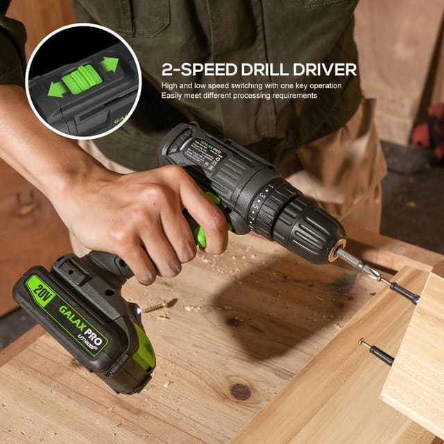 Thumbnail 6 de GALAX PRO D6001 20V 2-speed Drill Driver & Impact Driver Combo Kit (1.3Ah battery, charger, 11 accessories)