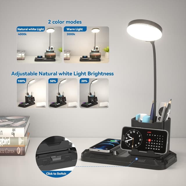 Thumbnail 3 de KDD Schreibtischlampe 4 in 1 mit kabellosem Laden