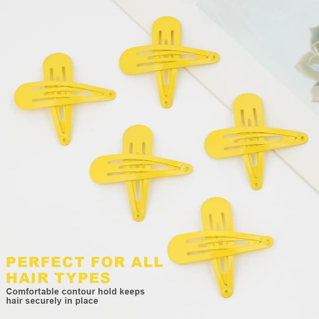 Detalle 2 de LOPHE Fermagli per capelli da donna: 110 clip in metallo con molla, colore giallo