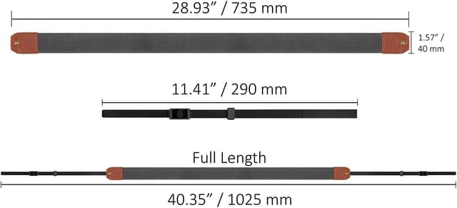 Detalle de MegaGear Echtleder Kameragurt (handgefertigt) für DSLR/SLR – verstellbar, rutschfest